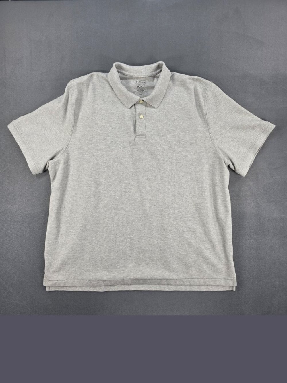 LL Bean Men's Traditional Fit Polo Shirt Men's 3XL Gray Cotton Short Sleeve